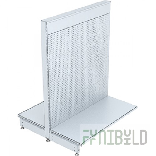 SK119 - Island shelving with perforated back wall