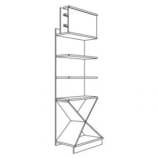 Wall-mounted rack with storage unit (chipboard shelves)