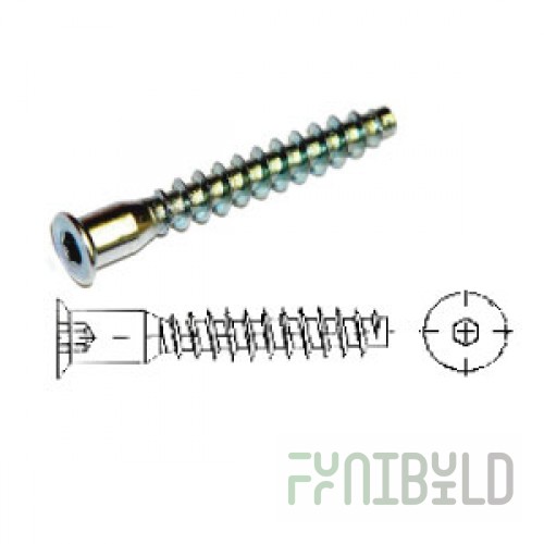 Euro screw with hexagonal head