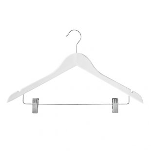 WS 009 \ Wooden clothes hangers with clips (clips)