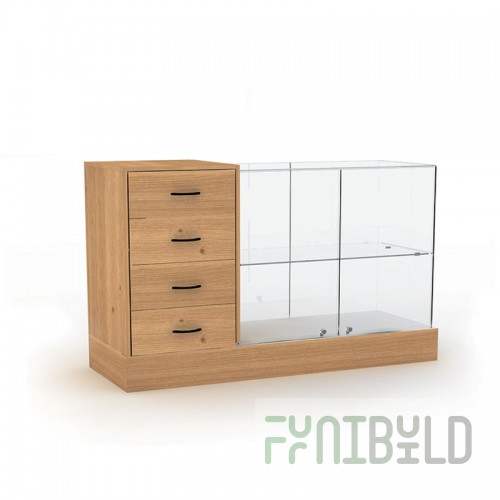 Counter with space for a cash register