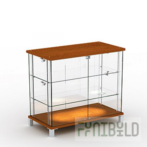 Octava 03 - Counter with 2 shelves without lighting, hinged doors