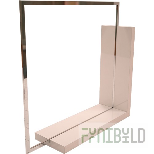 Coat rack with podium made of painted MDF