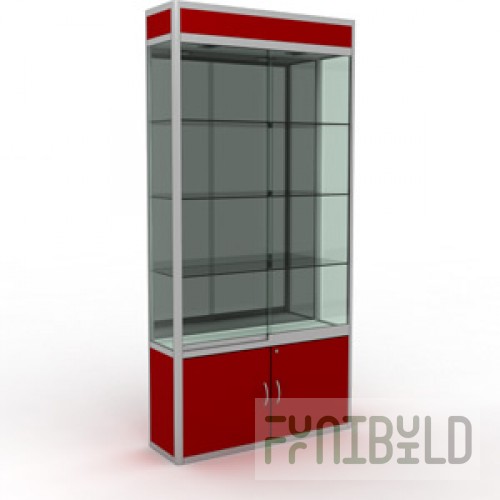 Narrow showcase with lighting