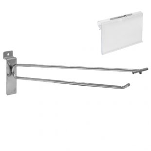 F 344 \ Double hook with price tag holder for econopanels