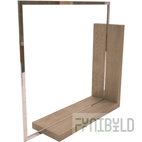Hanger with podium made of chipboard under plastic