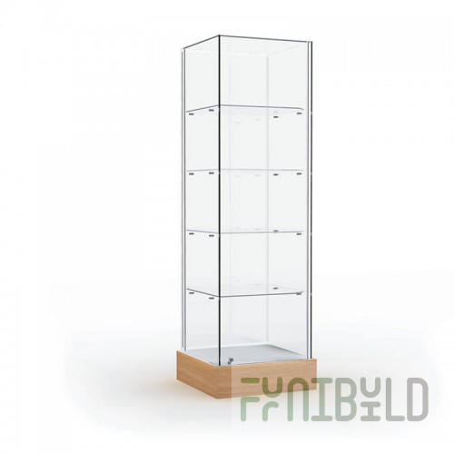 Glass top display case (mirror back wall)