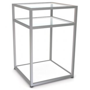 NK 306.GL \ 3-tier counter with transparent shelves L600
