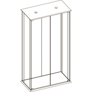 OKP.002 \ Showcase with lighting, without shelves and supports (2 doors + lock)