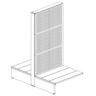 Island shelving (gondola) perforated without shelves