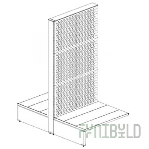 Island shelving (gondola) perforated without shelves