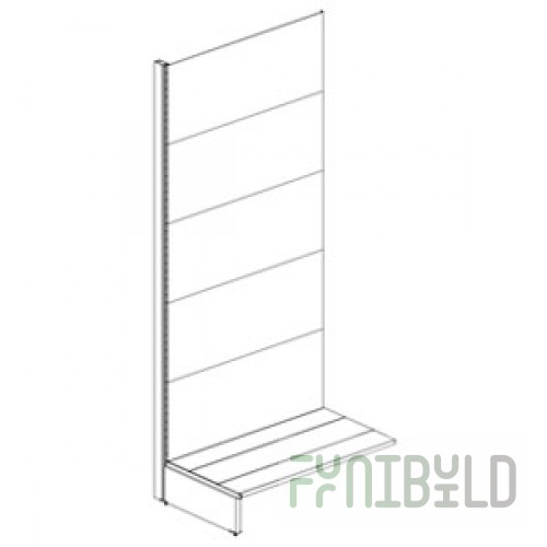 Wall-mounted rack without shelves