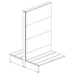 Island shelving (gondola) without shelves