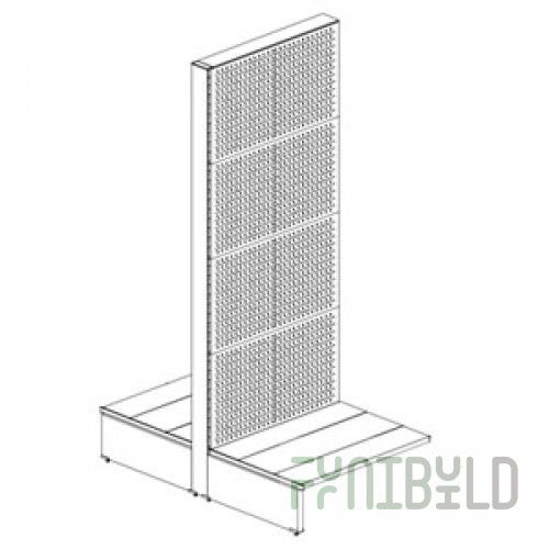Island shelving (gondola) perforated without shelves
