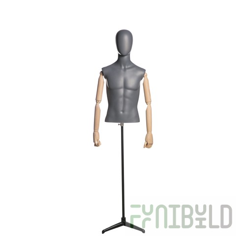 John 07 - Male torso (shortened, with wooden arms, on a stand)