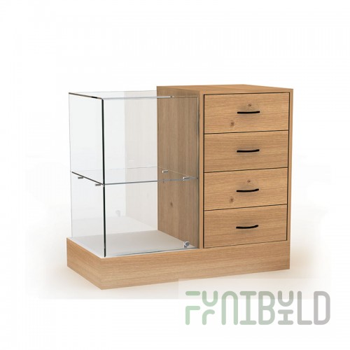 Counter with space for a cash register