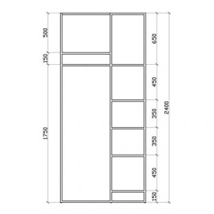 Unit 06R \ Shelf frame with crossbar and 5 shelves on the right