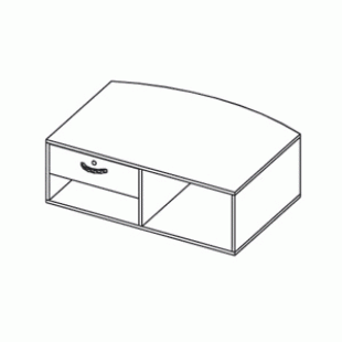 Top of the counter, semicircular, with a lock