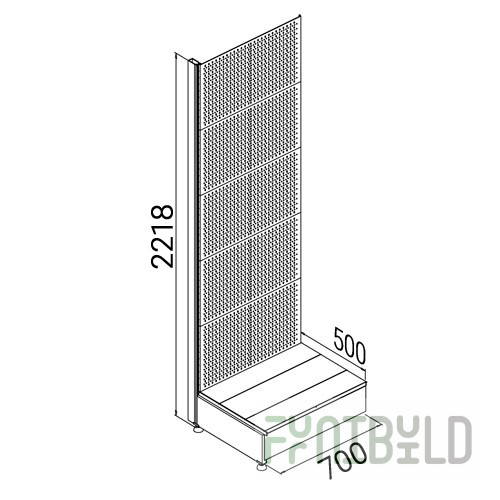 Perforated rack without shelves