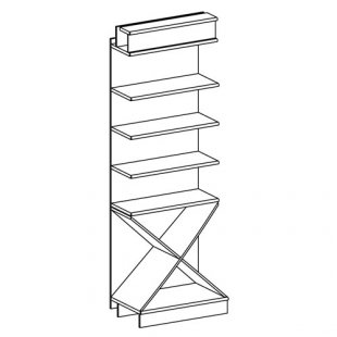 Wall-mounted rack with storage unit (chipboard shelves)