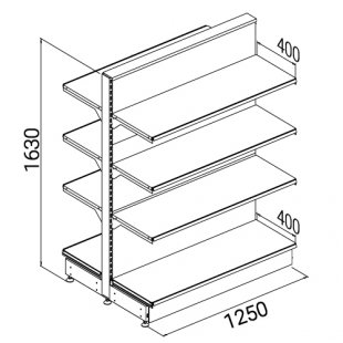 SK087P \ Island shelving unit with shelves