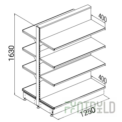 SK087P - Island shelving unit with shelves