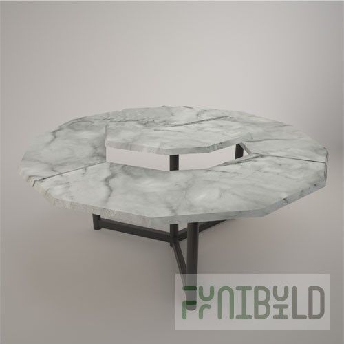 Two-tiered demonstration table (MDF under PVC film)