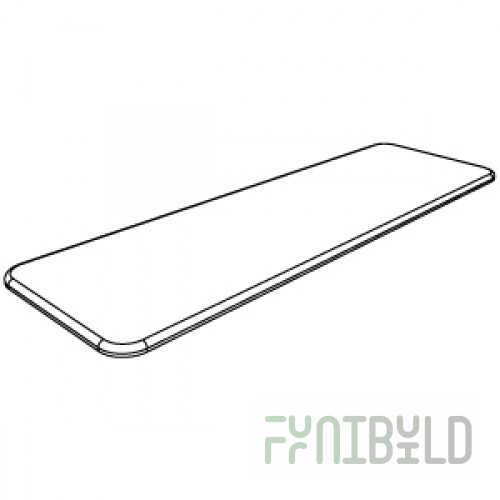 Shelf MDF leatherette 1200x448x16