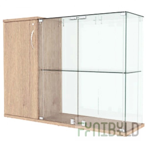 Counter with space for cash register, left