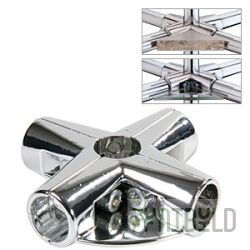 UNO 011 - Corner connector 5 pipes with 1 shelf