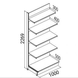 SK027P \ Wall-mounted rack with shelves