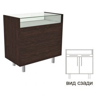 STP 001.005 \ Counter with glass top and hinged doors