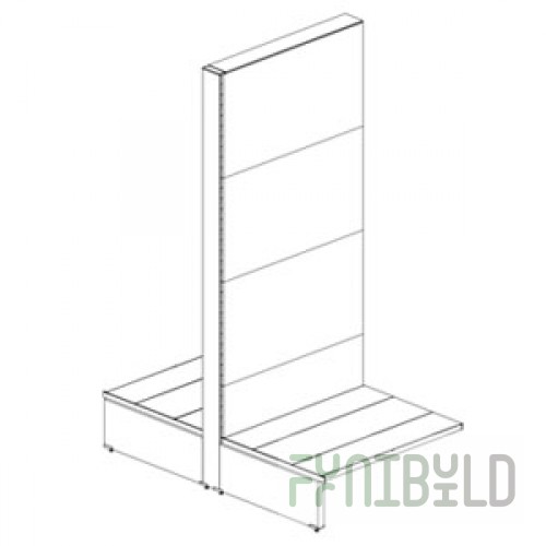 Island shelving (gondola) without shelves