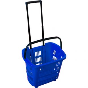 PLD-30 \ Plastic basket on wheels, 34 l (with retractable handle)