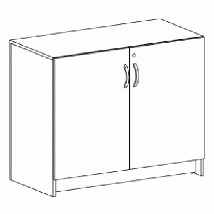 Cabinet with doors and a lock