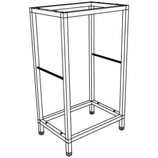 Shelf frame chrome 500x350x875 (pipe 25x25)