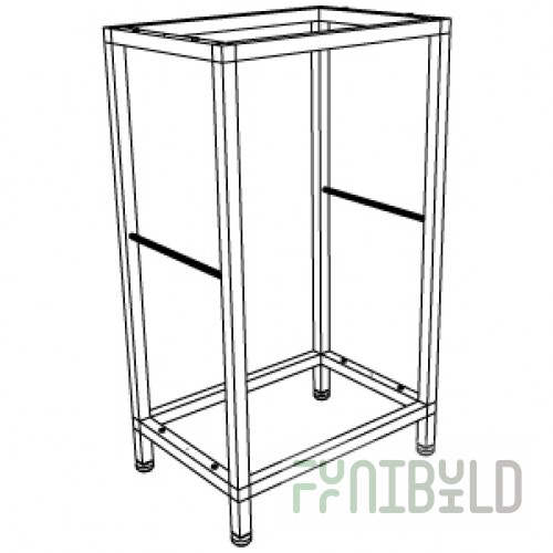 Shelf frame chrome 500x350x875 (pipe 25x25)
