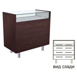 STP 001.006 \ Counter with glass top and 3 drawers