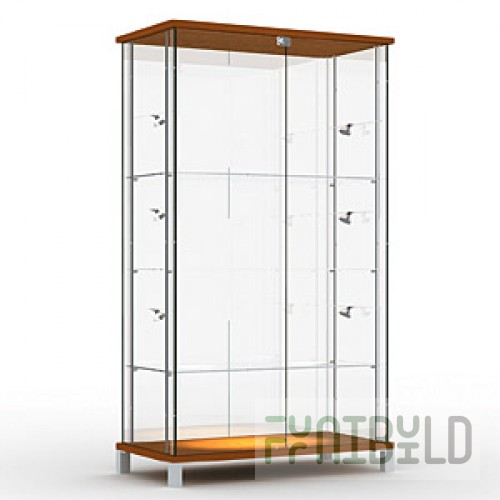 Octava 02 - Showcase with 3 shelves without lighting, hinged doors