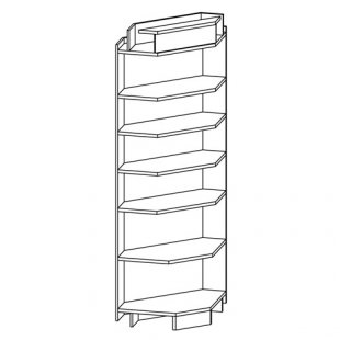 Corner rack, internal (chipboard shelves)