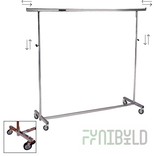 ST 063 - Folding clothes hanger with reinforced wheels d-80 in