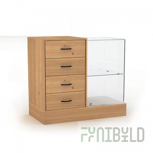 Counter with space for a cash register