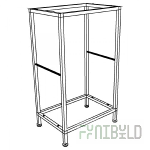 Shelf frame chrome 500x500x875 (pipe 20x20)