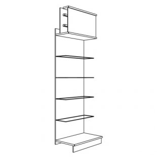 Wall-mounted rack (glass shelves)