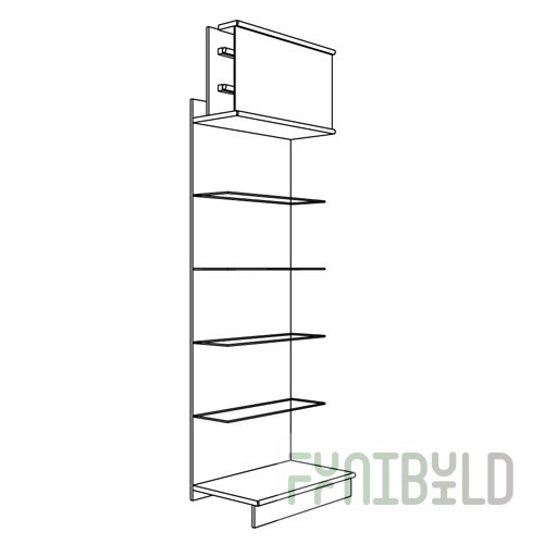 Wall-mounted rack (glass shelves)
