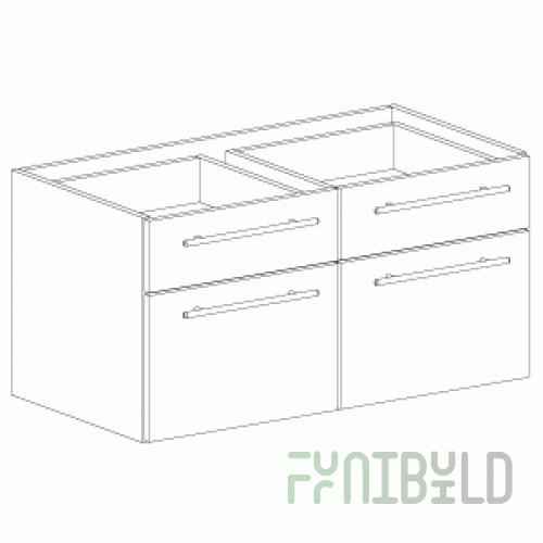 ELG - Storage unit with 2 drawers and 2 doors