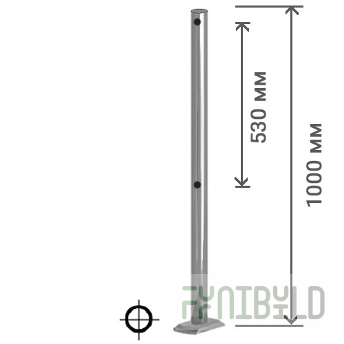 SW.050.380-P.UN - Universal post 50 (for fastening couplings on 3 sides)