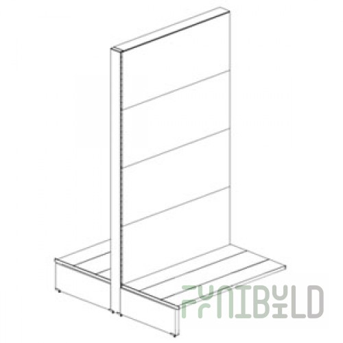 Island shelving (gondola) without shelves