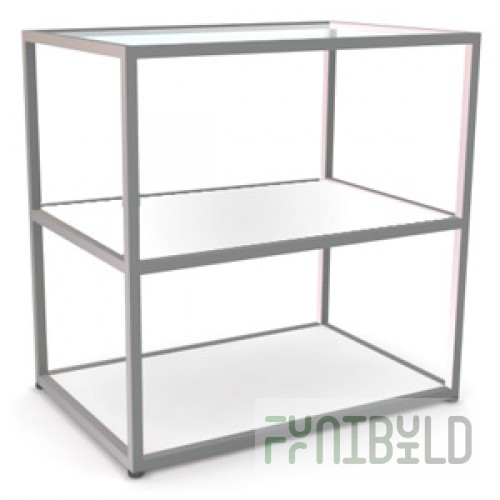 NK 308.GL - 3-tier counter with transparent shelves L900