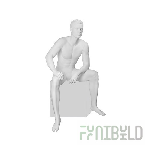 IN-36Alex-01M - Mannequin male, seated, sculptural